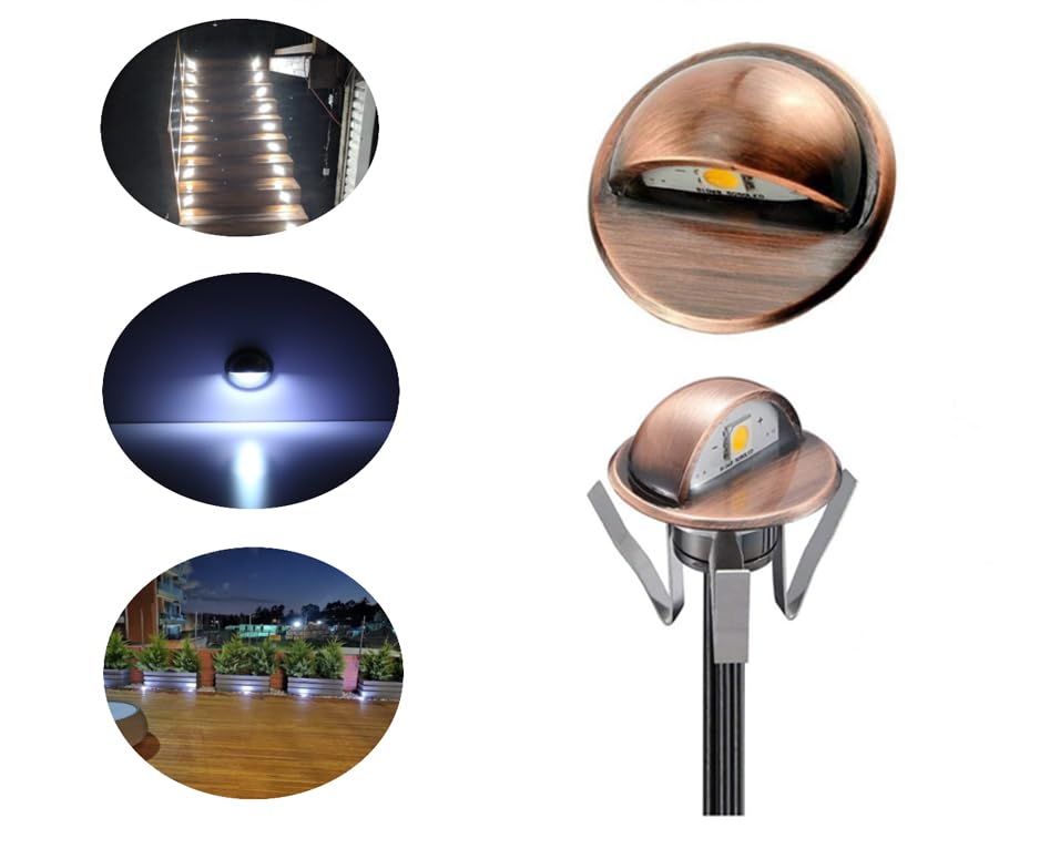 Pack of 6 LED Deck Lights kit Outdoor Garden Yard Decoration Lamp Recessed Landscape Pathway Step Cool White Lighting (6 Count)