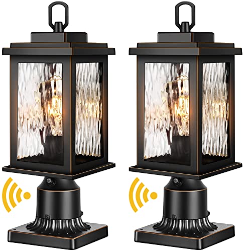 Dusk to Dawn Outdoor Post Light Fixture with Pier Mount Base (2 Count)