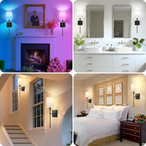 19 inch Battery Operated Wall Sconces Set of 2 with Remote (2 Count)