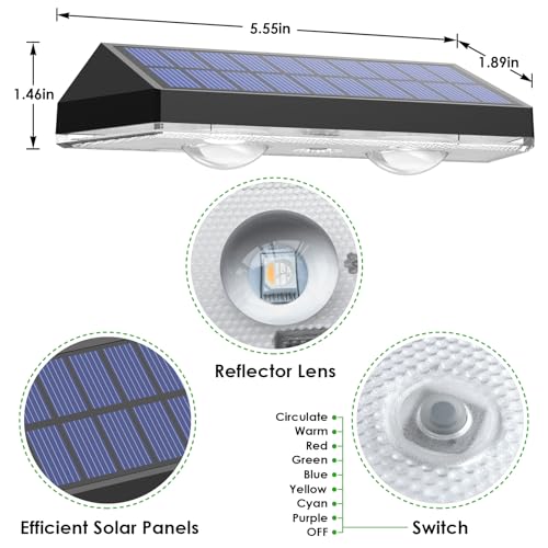 Solar Fence Lights Outdoor (12 Count)