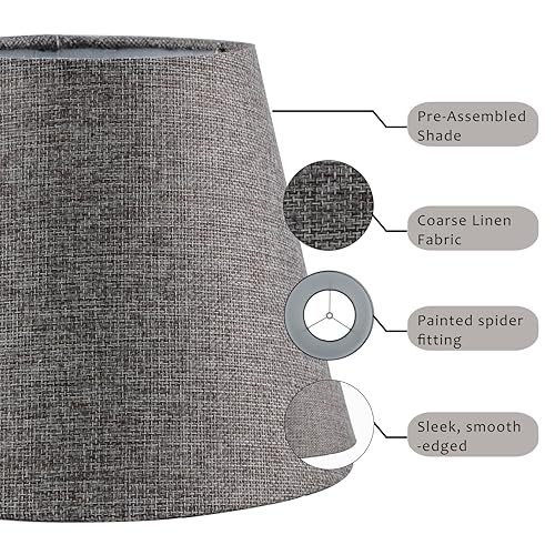 Set of 2 Medium Gray Spider Fitter Replacement Lamp Shades for Table Lamps (2 Count)