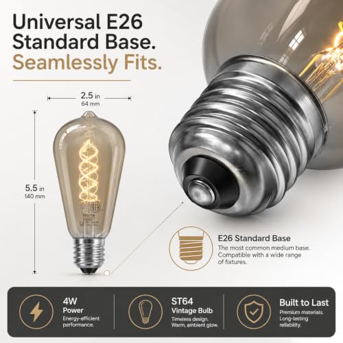 ST64 LED Edison Bulbs (3 Count)