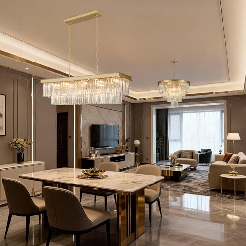 Gold Crystal Chandeliers for Dining Room