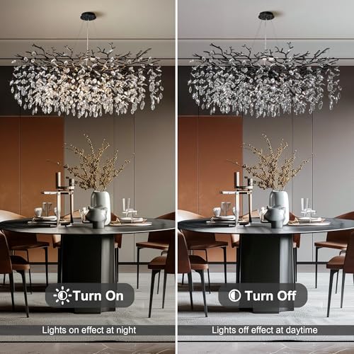 47" Black Crystal Chandelier