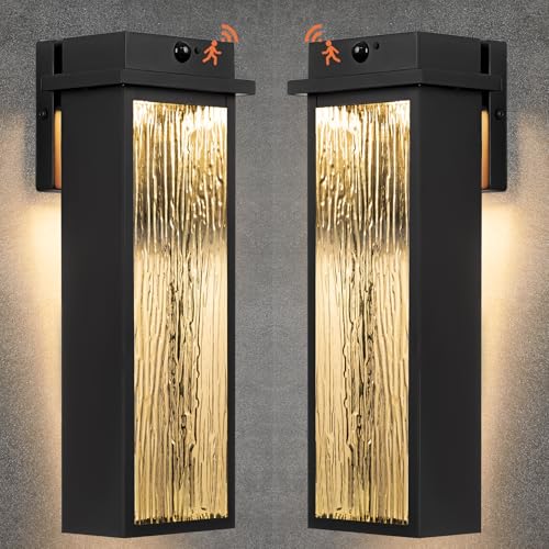 16” Black Motion Sensor Outdoor Lights for House Garage 2 Pack (2 Count)