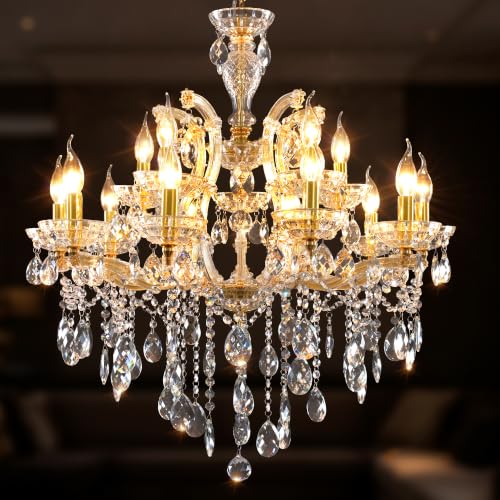Modern Crystal Chandeliers Luxury Gold Maria Theresa Chandelier for Dining Room