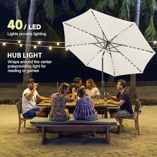 Solar Patio Umbrella with Centre Light
