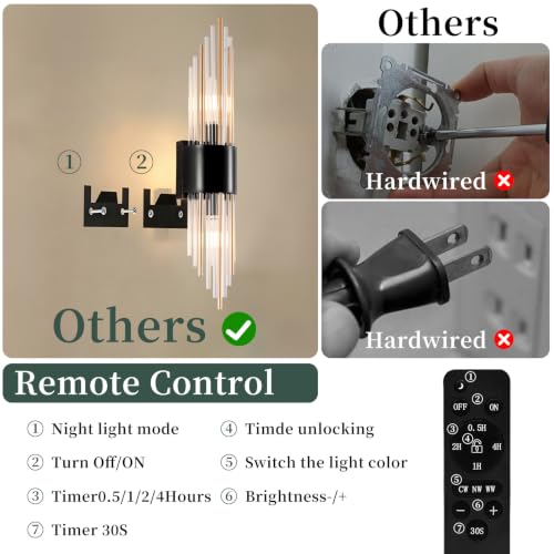 Battery Operated Wall Sconce Set of 2 (2 Count)