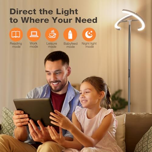 Gunmetal Gray LED Floor Lamp