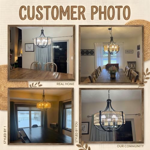 20" Rattan Chandelier