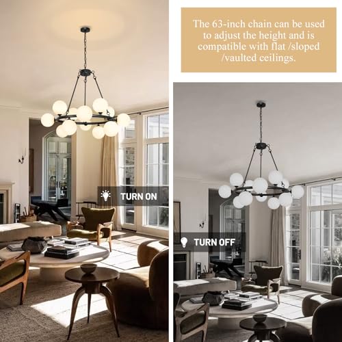 Sputnik Chandeliers Modern Wagon Wheel Light Fixture for Dining Room 32''