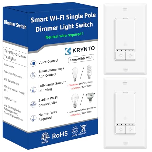 Smart WiFi Dimmer Switch for Alexa & Google Home (2 Count)