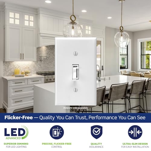 Toggle Slide LED Advanced Dimmer Switch for 150W Dimmable LED