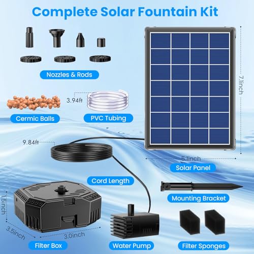 4W Solar Fountain Pump with Pond Filter