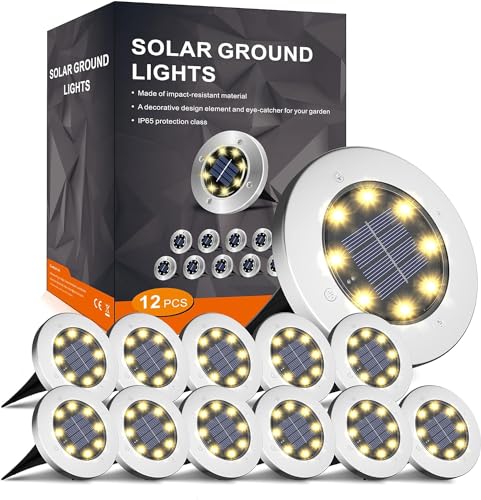 Solar Ground Lights Outdoor (12 Count)