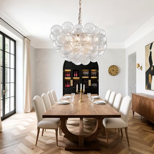 50 Inch Moden Gold Chandelier with 10 Bubble Lights