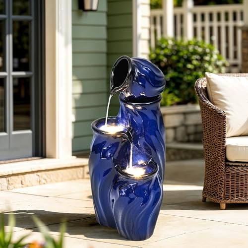 29" Ceramic Water Fountain Outdoor