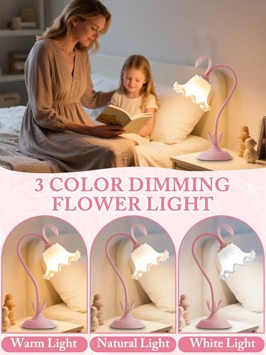 Flower Table Lamp LED Reading Light Vintage Night light
