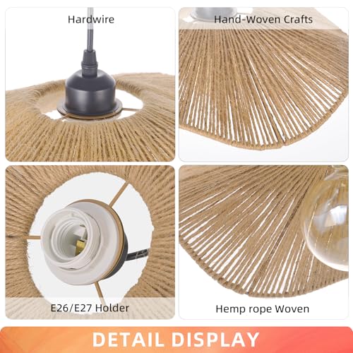 25.5" Boho Twine Pendant Lamp Shade