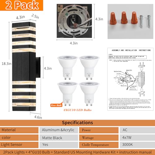 18.3 in Outdoor Light Fixture (2 Count)