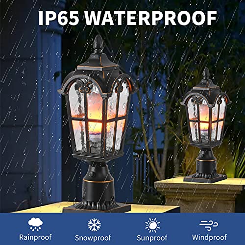 16.7" Dusk Dawn Sensor Outdoor Lamp Post Light with 3