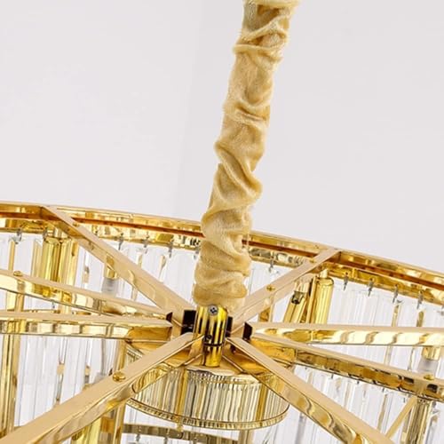 Gold Crystal Chandeliers Modern Contemporary Ceiling Lights Fixtures 33 inch Diameter Polished Gold 8 Lights