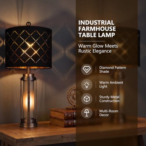 27'' Modern Table Lamp Set of 2 with Nightlight