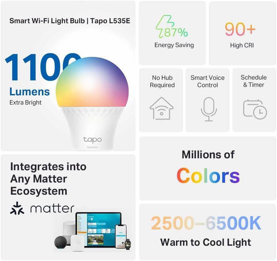 Multicolor Dimmable Smart Light Bulbs