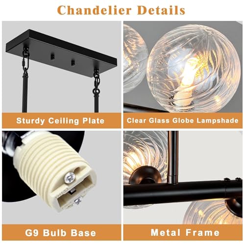 Linear Chandelier Dining Room Light Fixture Sputnik Linear Pendant Light