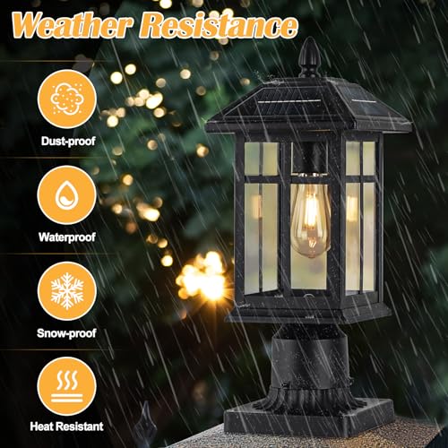 Solar Post Lights 2 Pack Outdoor Lamp Post Solar Light (2 Count)