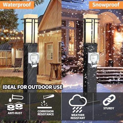 Outdoor Lamp Post with Outlet