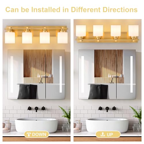 Modern Bathroom Light Fixtures Over Mirror (4 Count)