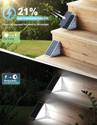 LED Solar Step Lights Waterproof Outdoor Stair Lights (2 Count)