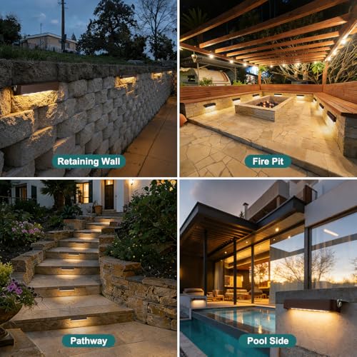 Low Voltage 7in LED Retaining Wall Lights (4 Count)