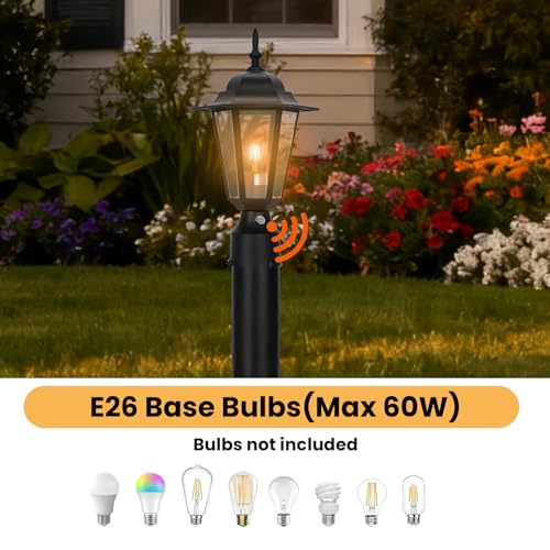 15"H Dusk to Dawn Outdoor Post Light
