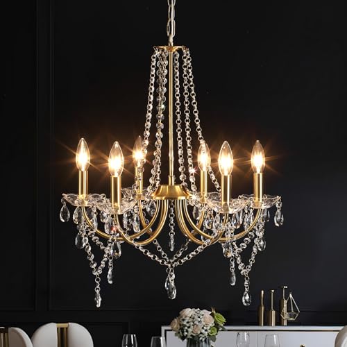 Crystal Gold Chandeliers for Dining Room Modern Ceiling Light Fixture