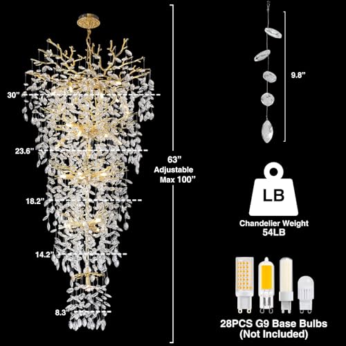 118'' Long Chandelier for High Ceiling