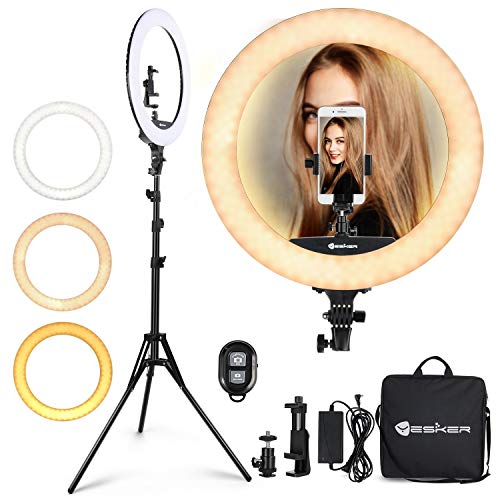 Ring Light 18 Inch LED Ringlight Kit with 73 inch Tripod Stand with Phone Holder Adjustable 3200
