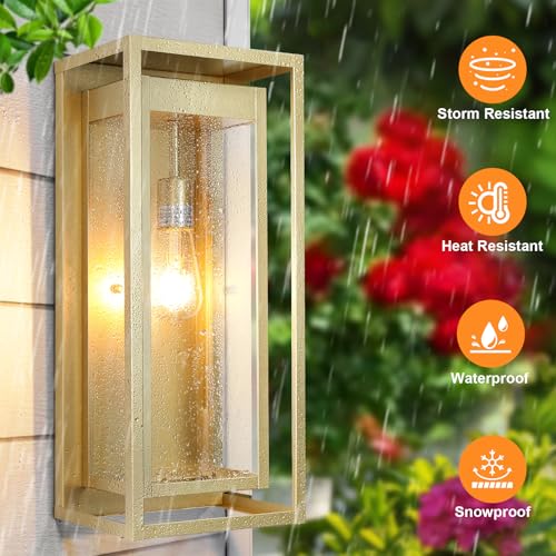 19 Inch Gold Outdoor Wall Light Fixtures