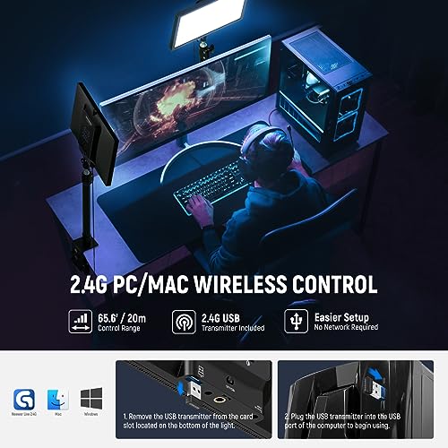 25W 12.9" Streaming Key Light with Desk Stand