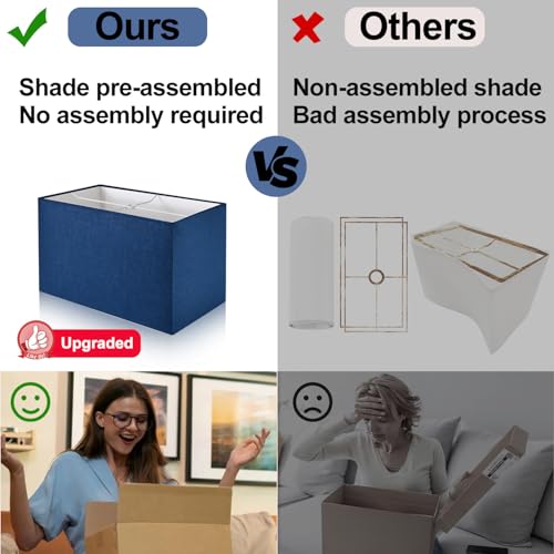 21" Set of 2 Bedside lamp with USB A+C & AC Outlets (2 Count)