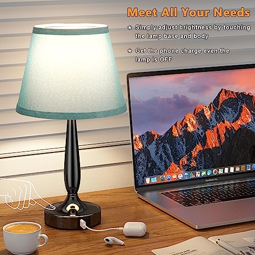 Touch Bedside Lamp for Bedroom with USB C Port