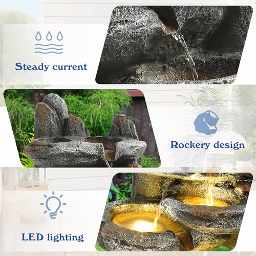 Outdoor Cascading Rock Water Fountain