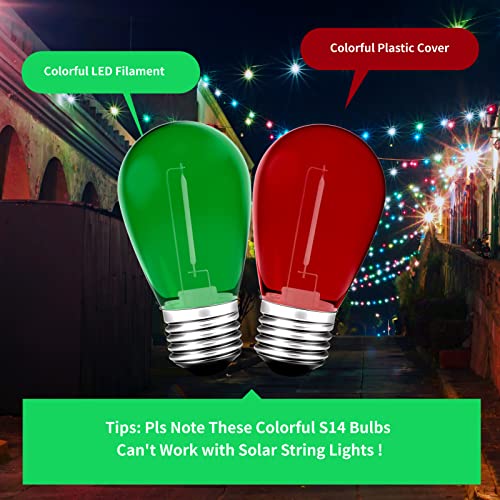 S14 Colored LED String Light Bulbs (24 Count)