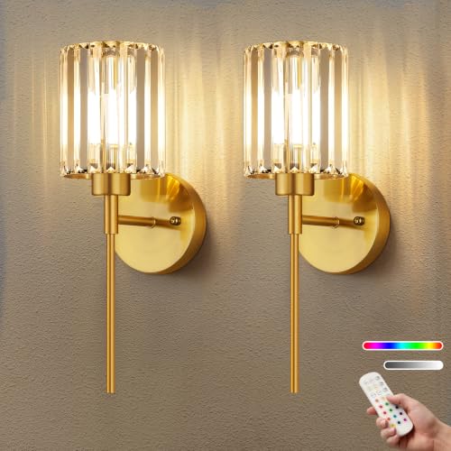 2 Pack Crystal Battery Operated Wall Sconces (2 Count)