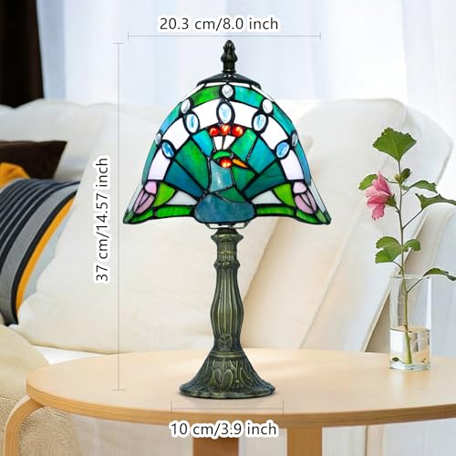Tiffany Green Peacock Style Lamp