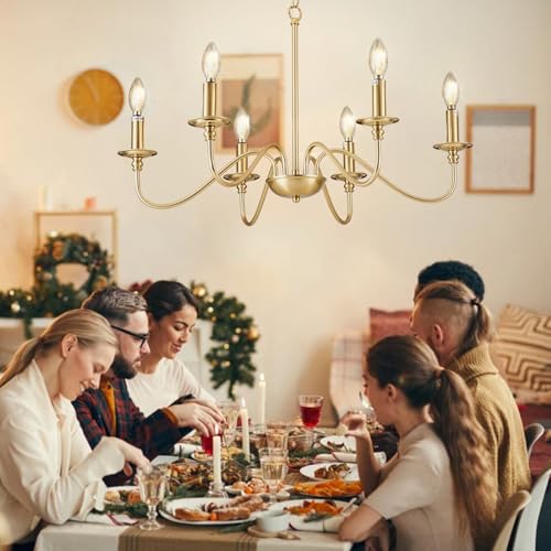 Gold Chandelier Light Fixture (6 Count)