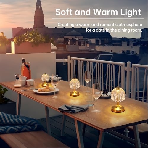 Set of 2 Tulip Table Lamp with 5200mAh Battery & Touch Control (2 Count)