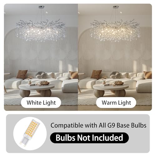 47" Silver Tree Branch Chandelier
