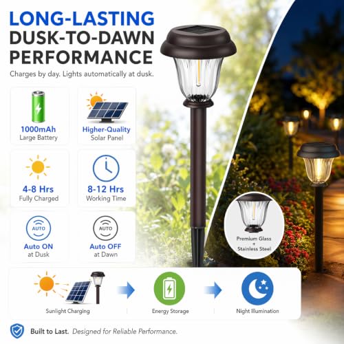 8 Pack Solar Lights Outdoor Pathway (8 Count)